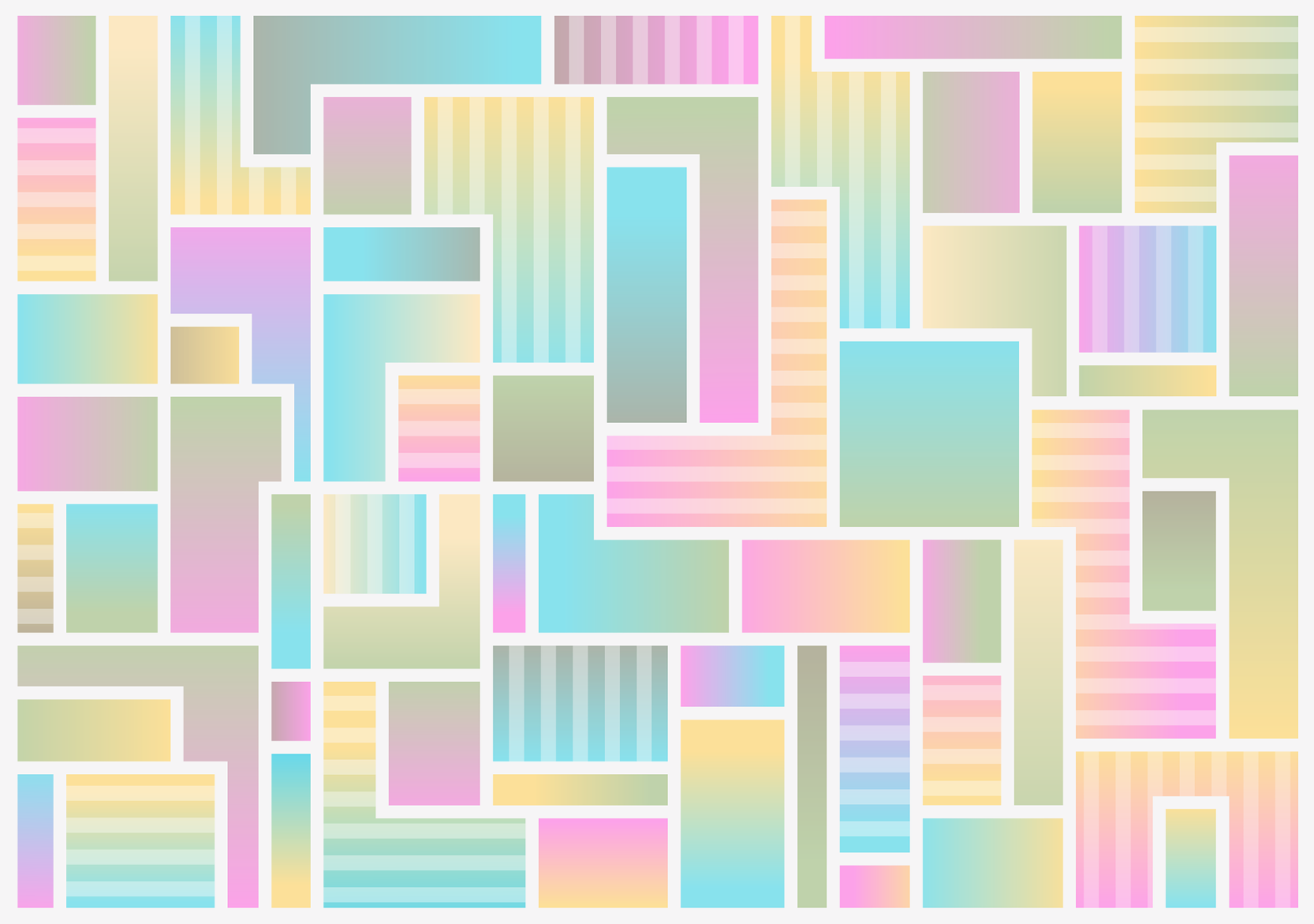 pastel colored blocks interlocked in different shapes and sizes