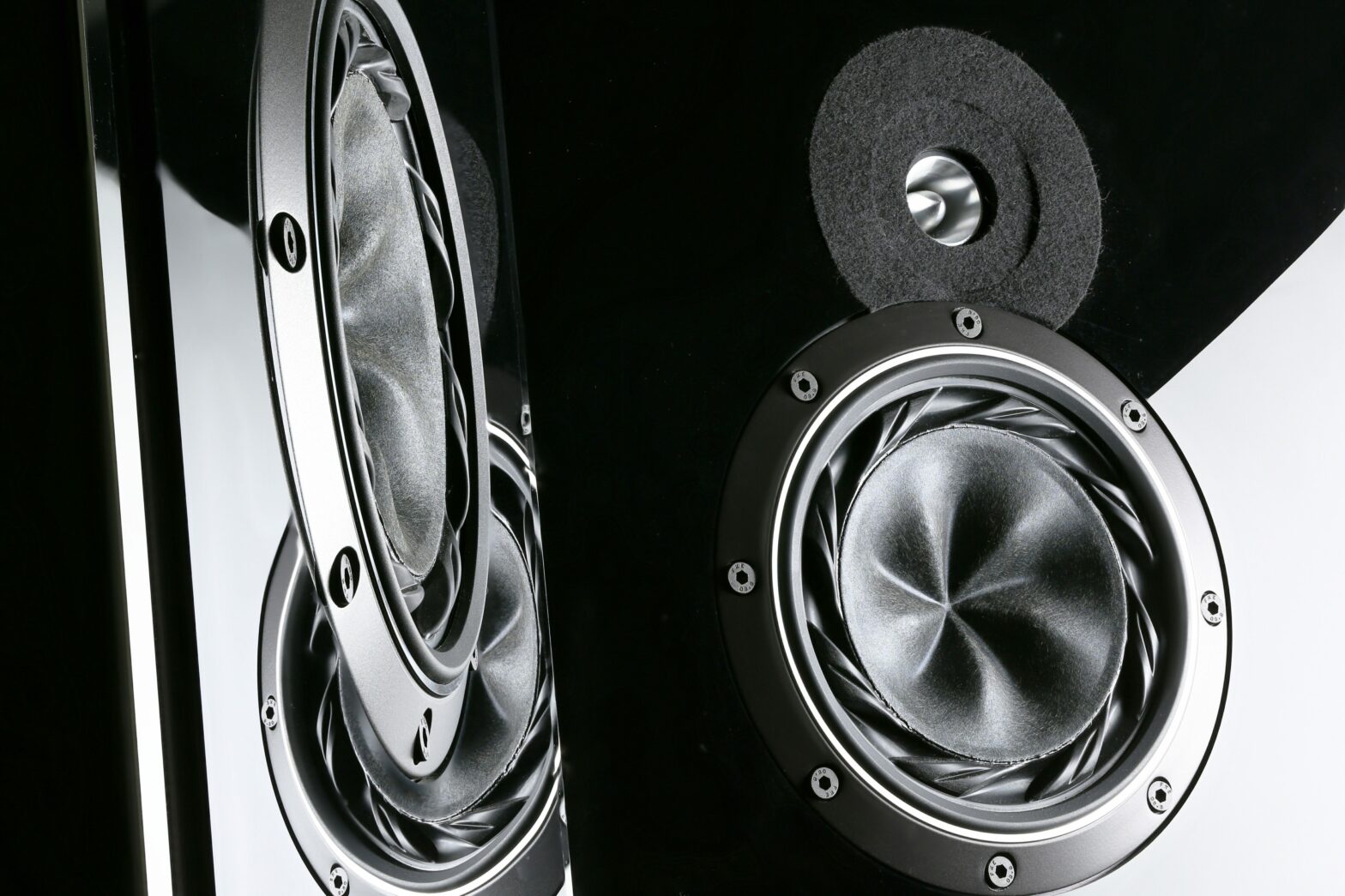 close up of audio speakers