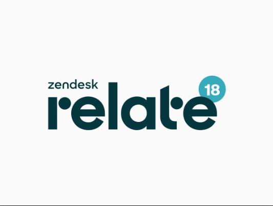 green Zendesk text with relate and 18 in blue circle