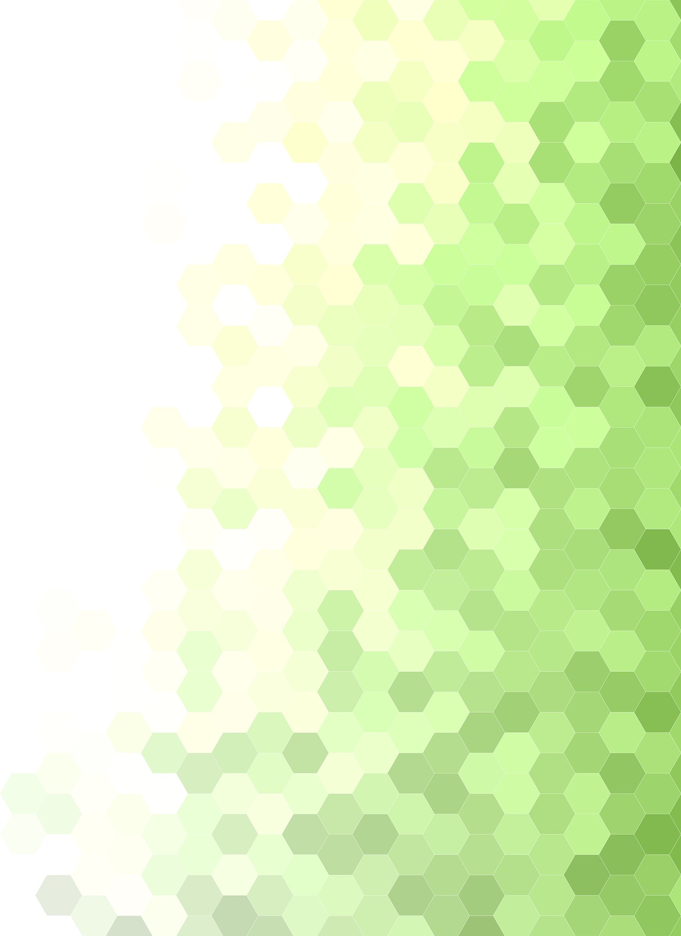 mosaic of hexagons in greens and white