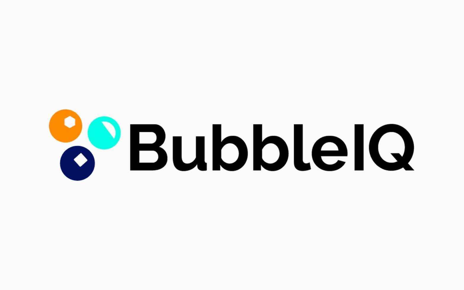 Orange, aqua, purple BubbleIQ logo