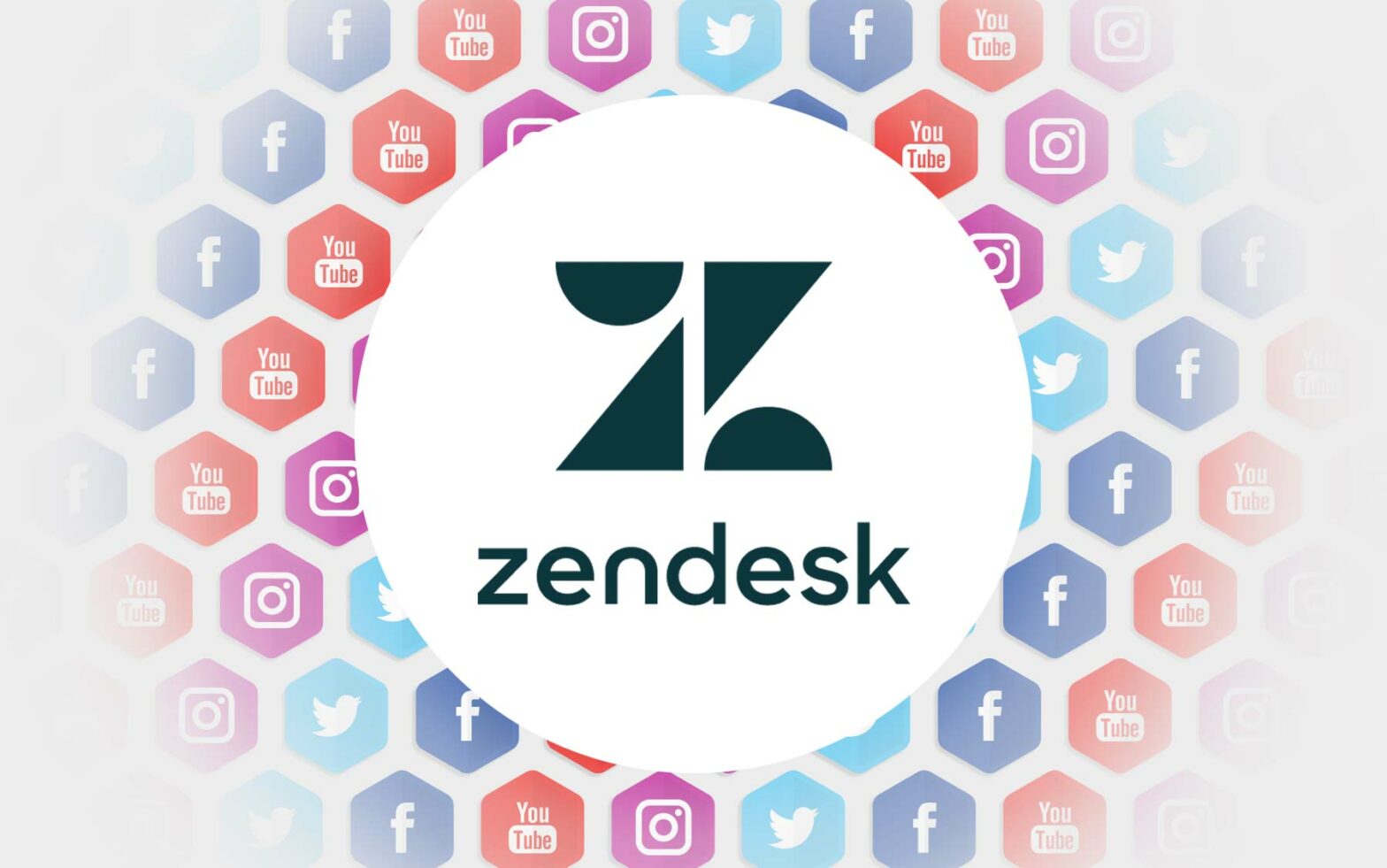 Zendesk logo with facebook, youtube and instagram logos