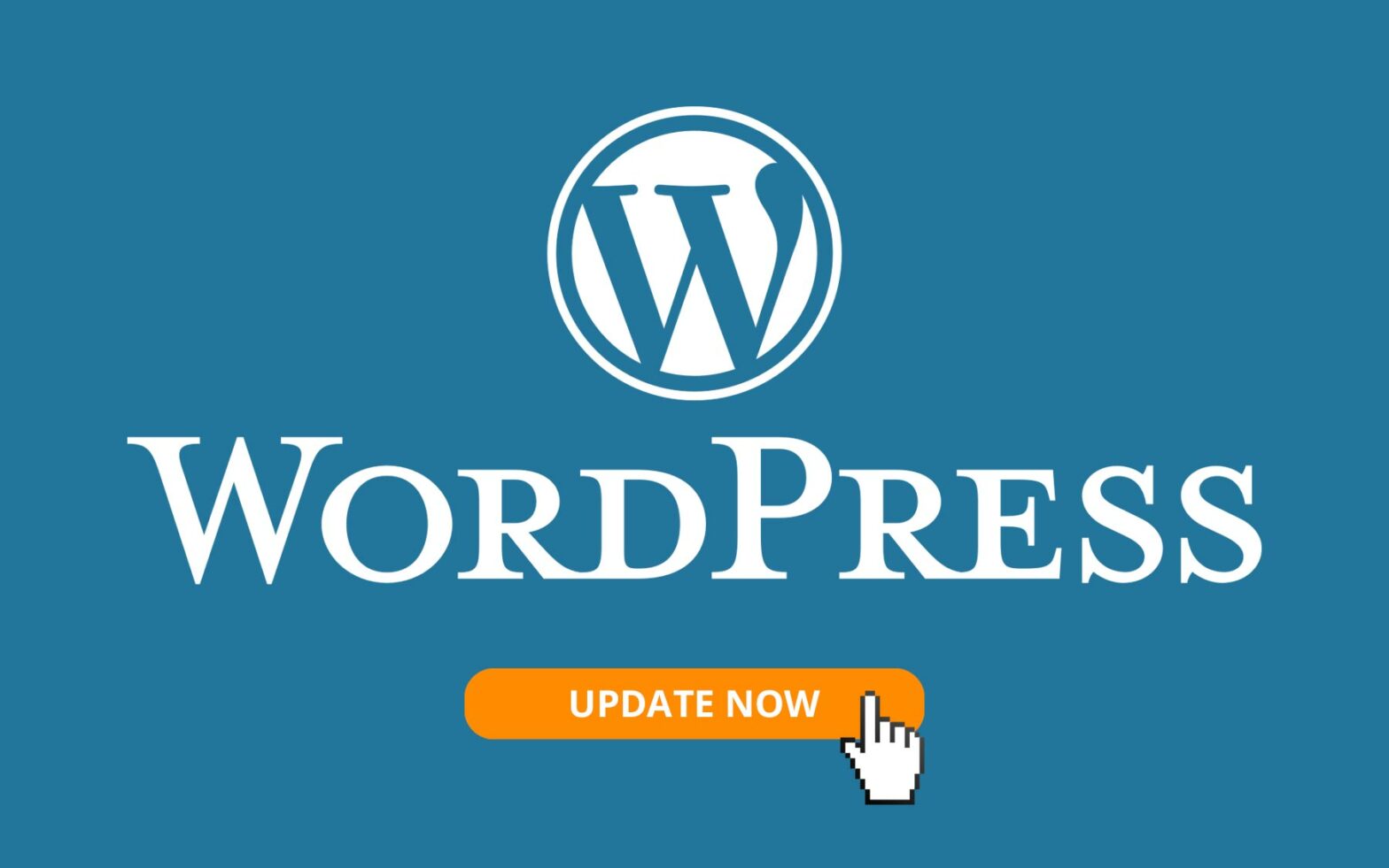 Wordpress Updates with blue background and orange button