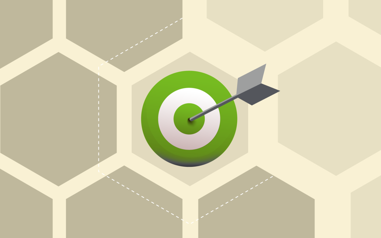 Illustration of a green target with an arrow